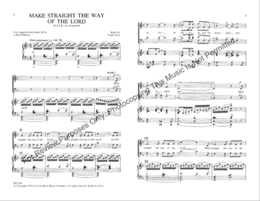 Make Straight the Way of the Lord 4-Part scores gallery preview page 2