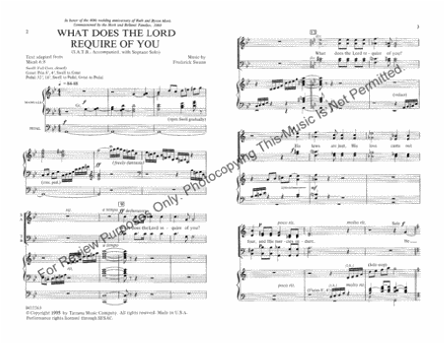 What Does the Lord Require of You? 4-Part scores gallery preview page 2