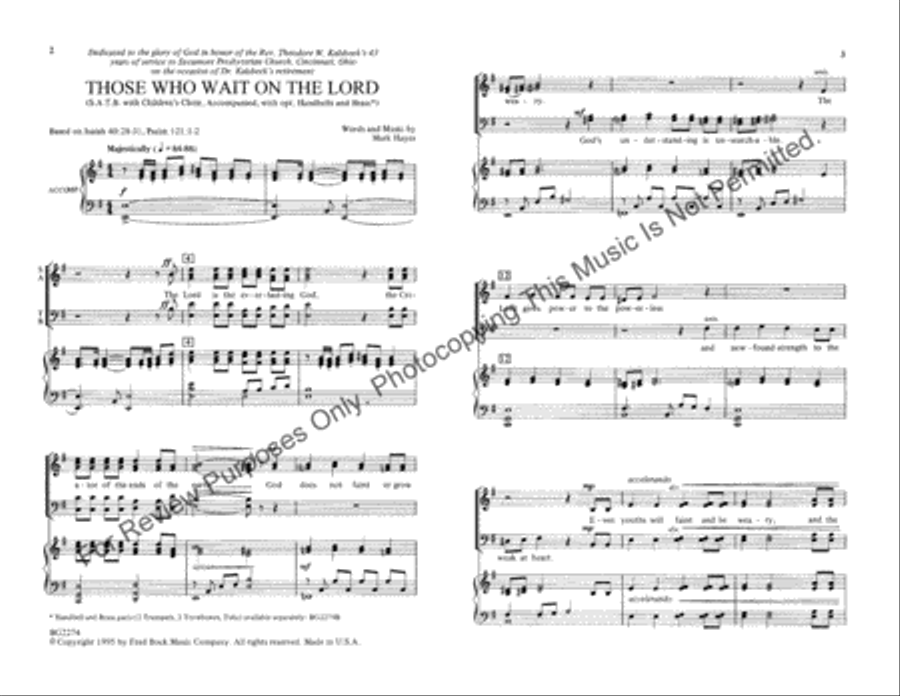 Those Who Wait on the Lord 4-Part scores gallery preview page 2