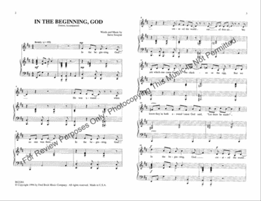 In the Beginning, God In the Beginning, God Unison Choir scores gallery preview page 2