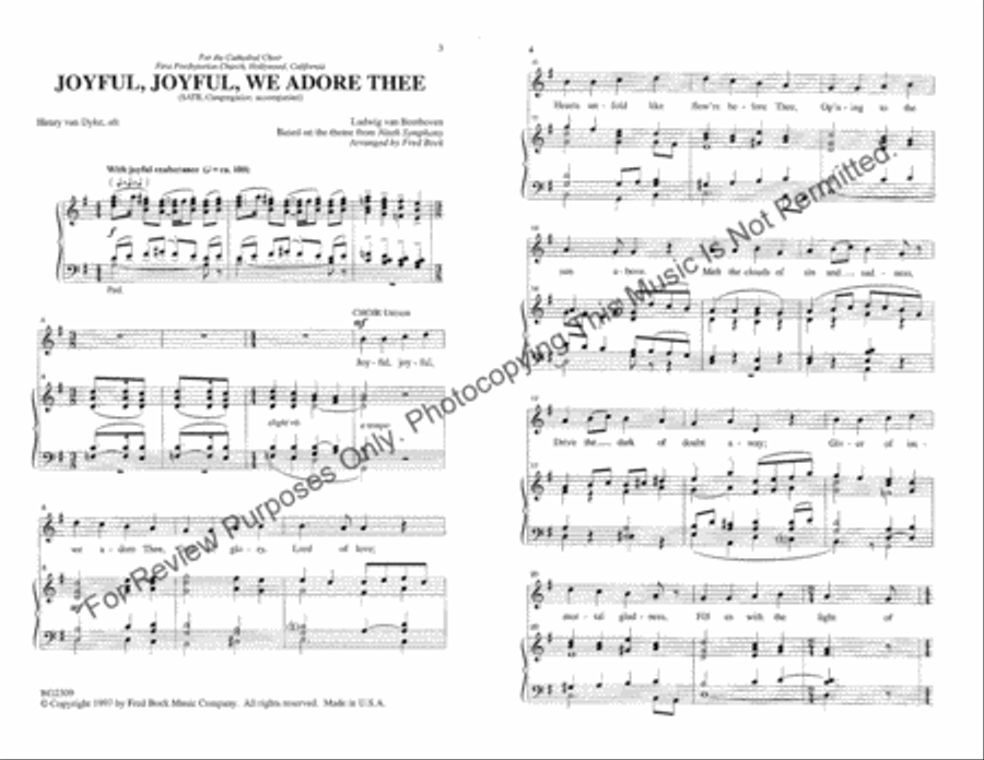 Joyful, Joyful, We Adore Thee 4-Part scores gallery preview page 2