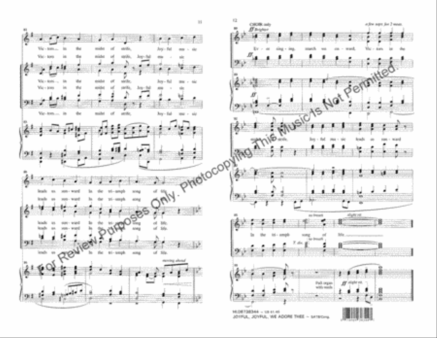 Joyful, Joyful, We Adore Thee 4-Part scores gallery preview page 6