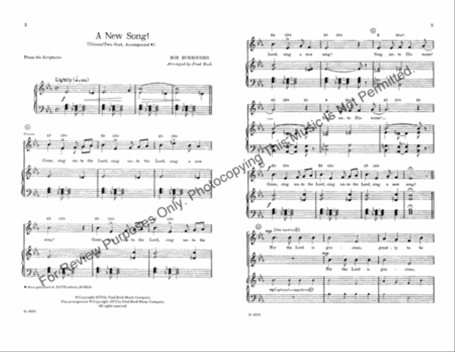 A New Song A New Song Unison Choir scores gallery preview page 2