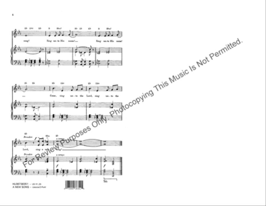 A New Song A New Song Unison Choir scores gallery preview page 4