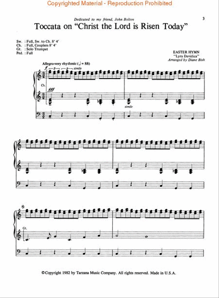 Toccata on “Christ the Lord Is Risen Today” Organ scores gallery preview page 2