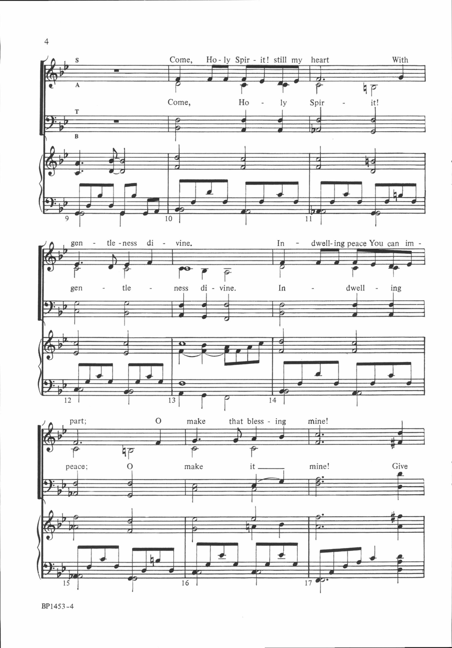 Come, Holy Spirit, Still My Heart 4-Part scores gallery preview page 4