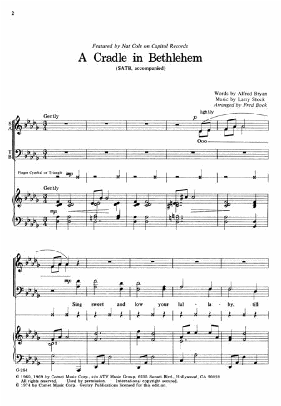 A Cradle in Bethlehem A Cradle in Bethlehem 4-Part scores gallery preview page 2