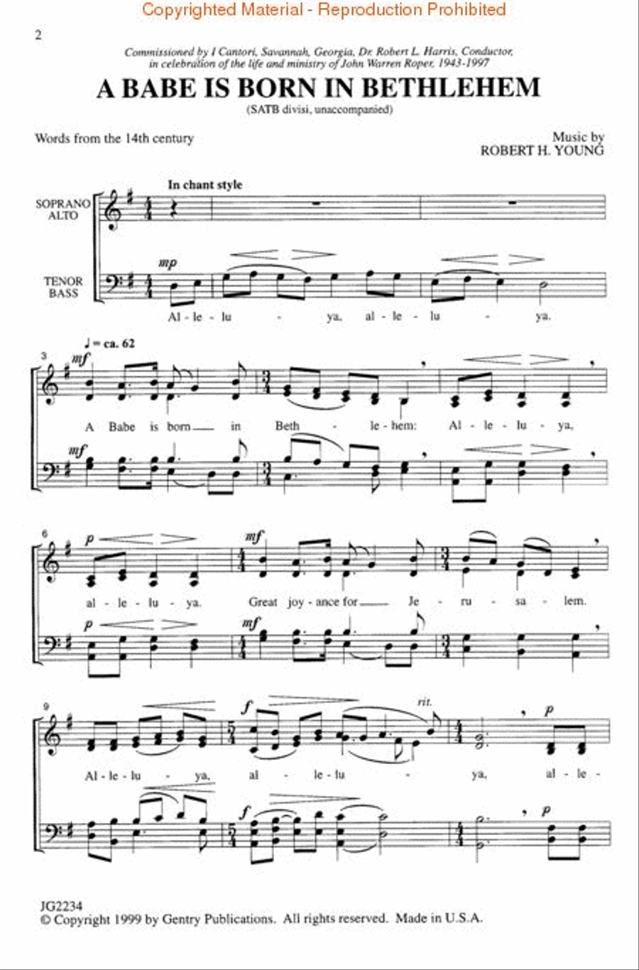 A Babe Is Born in Bethlehem Divisi scores gallery preview page 2