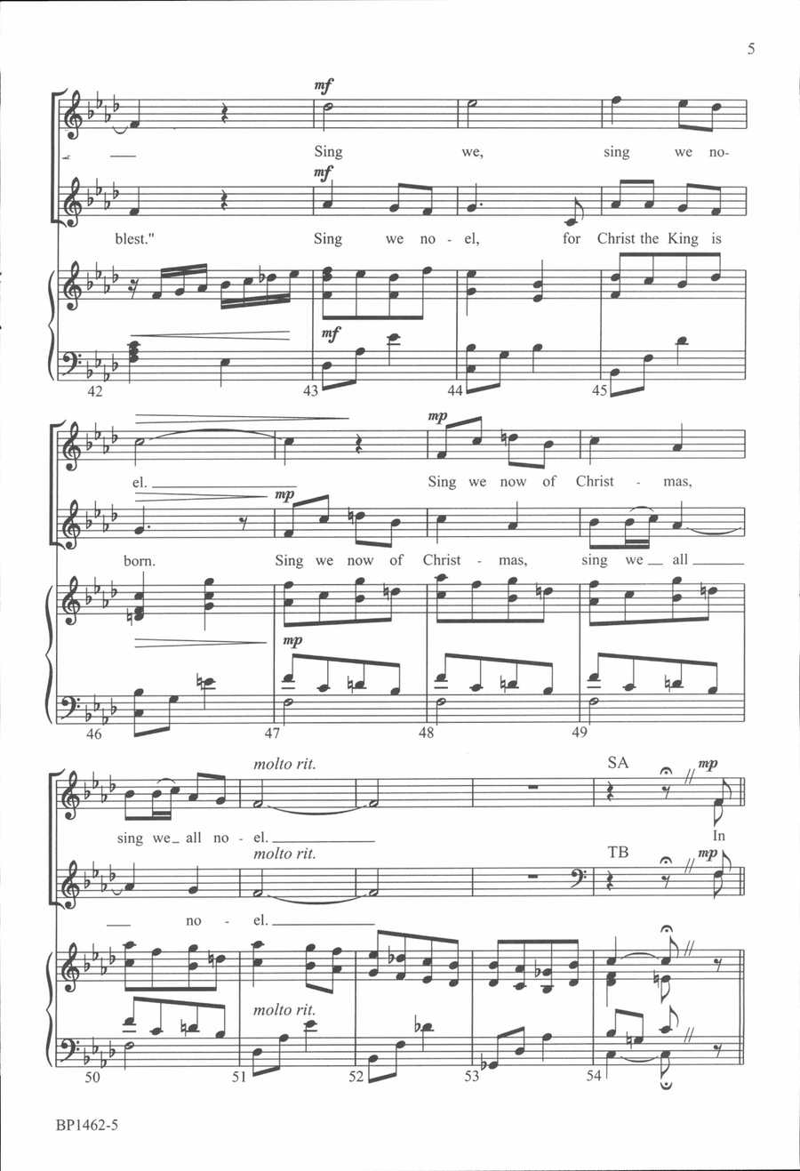 Sing We Now of Christmas - Helvey 4-Part scores gallery preview page 5