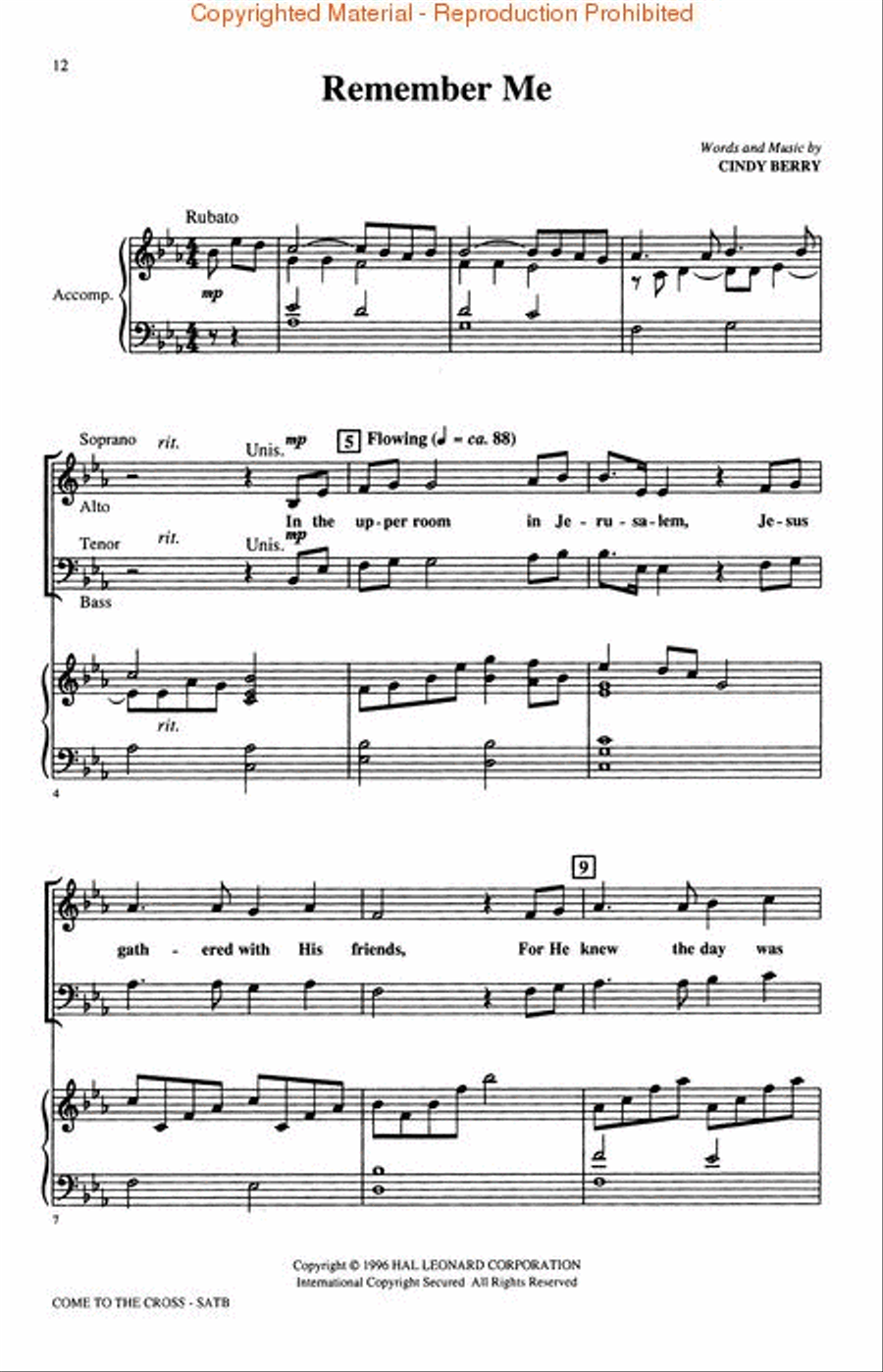Come to the Cross (Easter Cantata) 4-Part scores gallery preview page 3