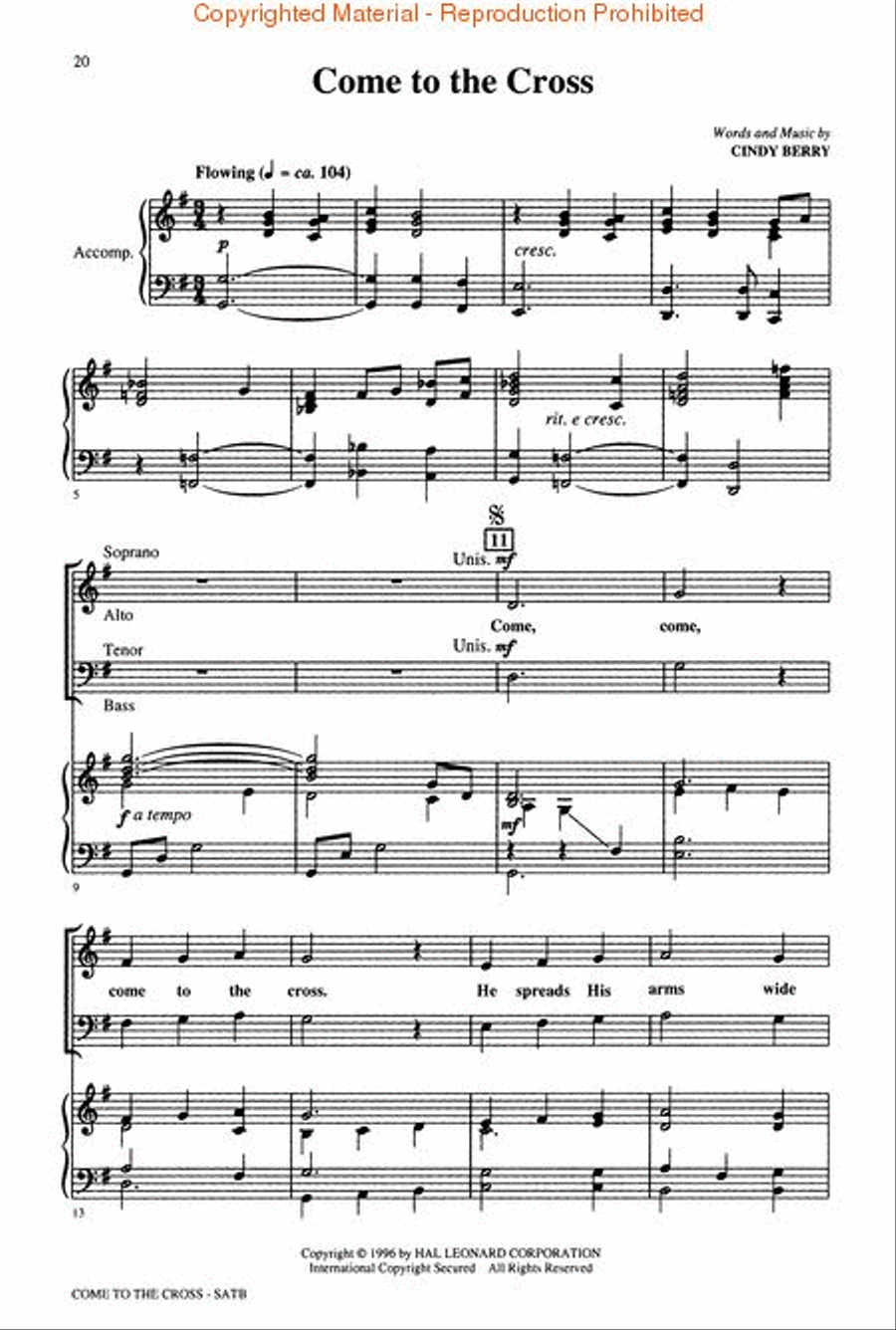 Come to the Cross (Easter Cantata) 4-Part scores gallery preview page 4