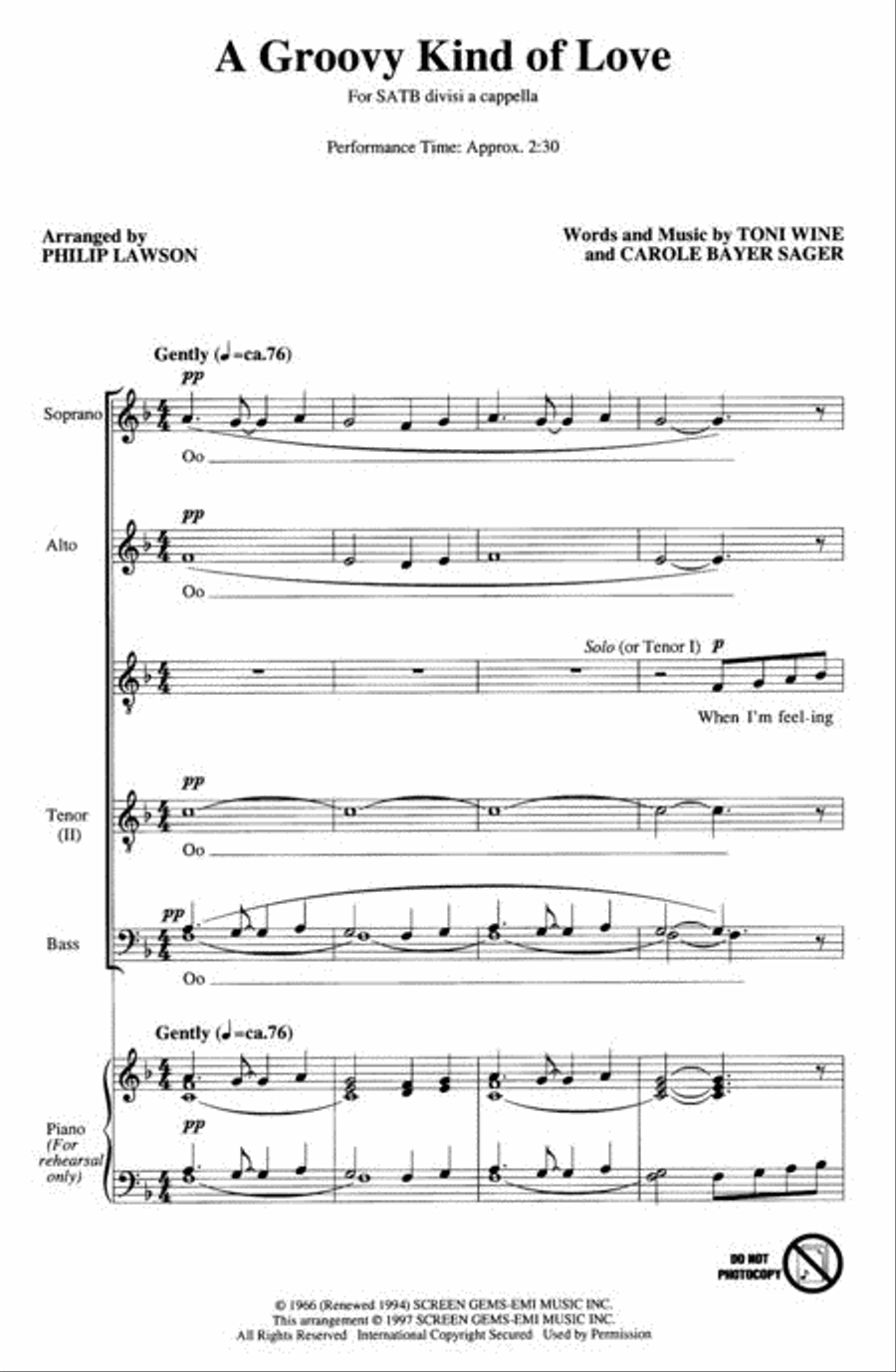 A Groovy Kind of Love A Groovy Kind of Love Divisi scores gallery preview page 2