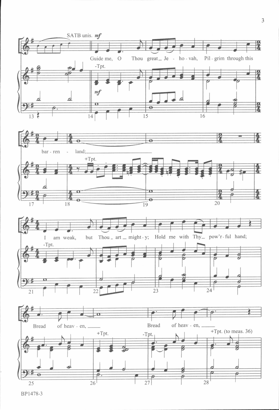 Guide Me, O Thou Great Jehovah - Hayes 4-Part scores gallery preview page 3