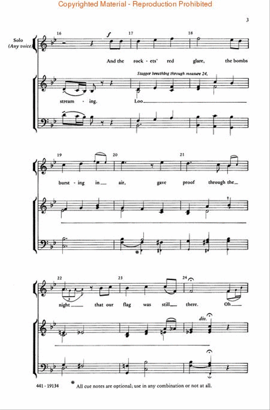 The Star Spangled Banner The Star Spangled Banner 4-Part scores gallery preview page 3