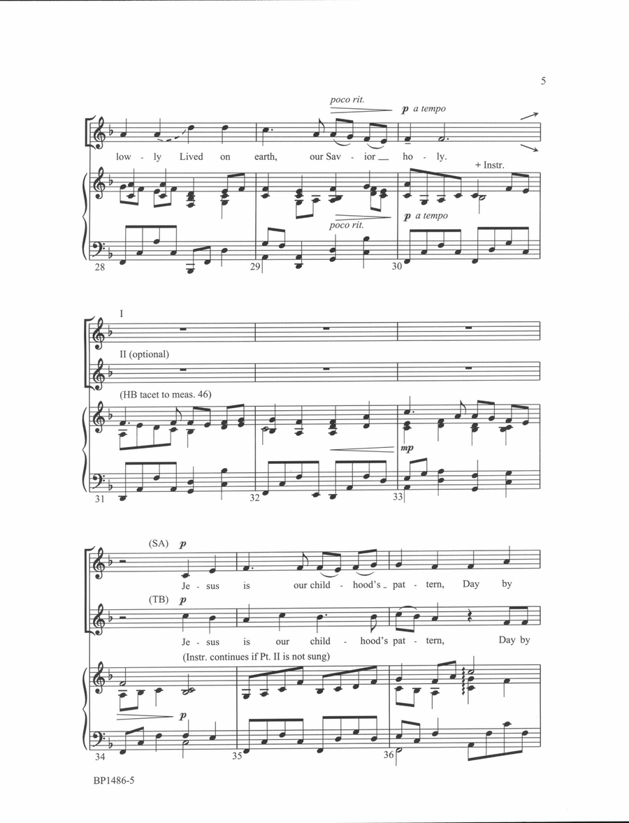 Once in Royal David's City - Helvey Unison Choir scores gallery preview page 5