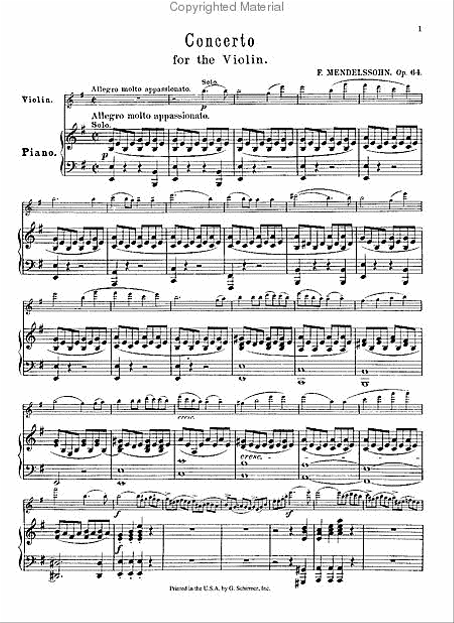Concerto in E minor, Op. 64 Violin Solo scores gallery preview page 2