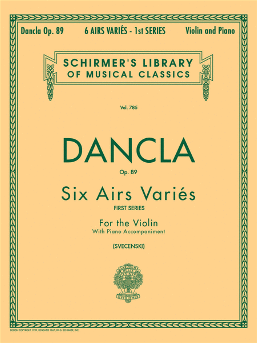 6 Airs Variés, Op. 89 6 Airs Variés, Op. 89 Violin Solo scores gallery preview page 1