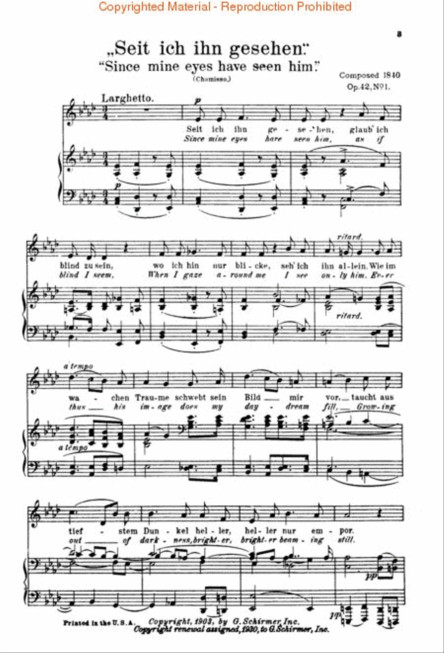 Woman's Life and Love (Frauenliebe und Leben) Low Voice scores gallery preview page 3