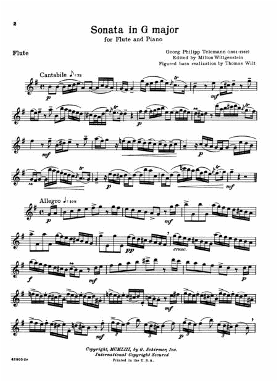 Four Sonatas Four Sonatas Flute Solo scores gallery preview page 2