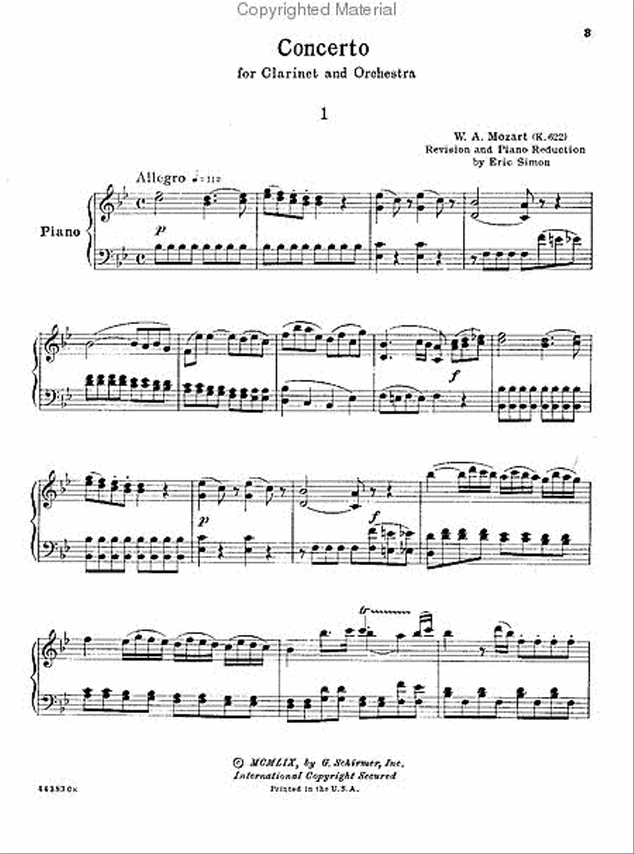 Clarinet Concerto in Bb Major, K. 622 Clarinet Solo scores gallery preview page 2