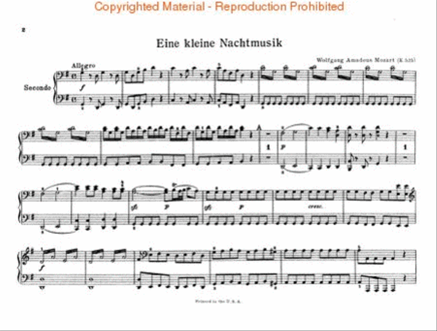 Eine Kleine Nachtmusik (K. 525) Piano Duet scores gallery preview page 2
