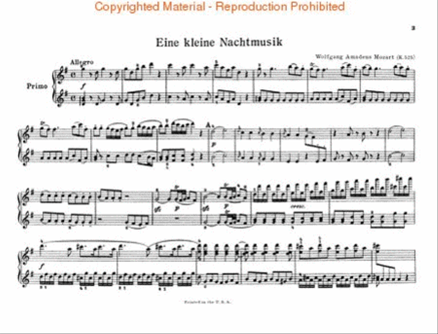 Eine Kleine Nachtmusik (K. 525) Piano Duet scores gallery preview page 3