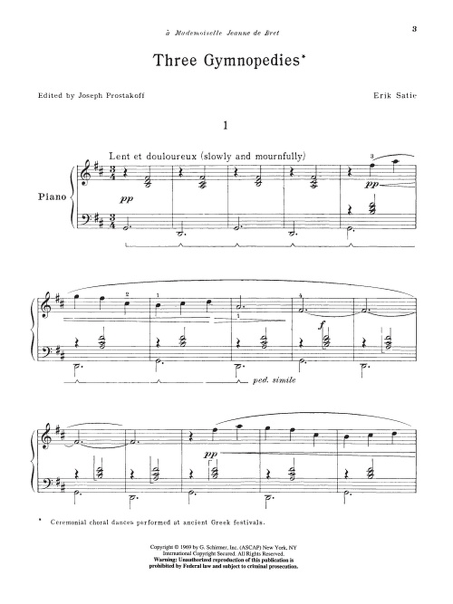 3 Gymnopédies Piano Solo scores gallery preview page 3
