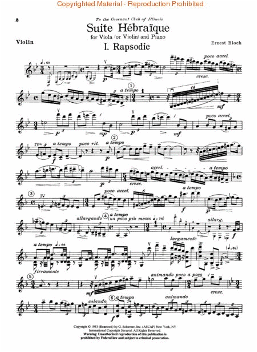 Suite Hebraique Suite Hebraique Piano Accompaniment scores gallery preview page 3