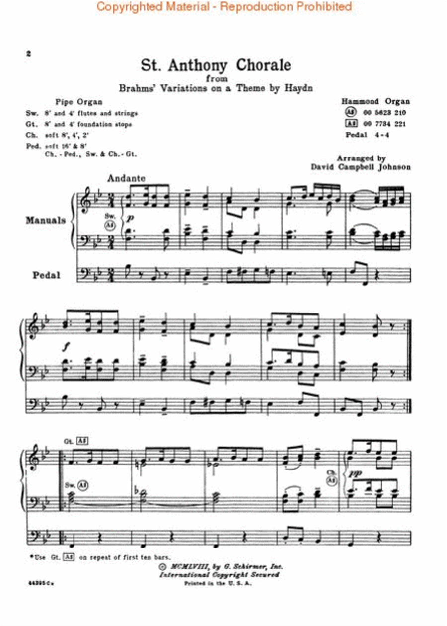 St. Anthony Chorale (from Variations on a Theme by Haydn)