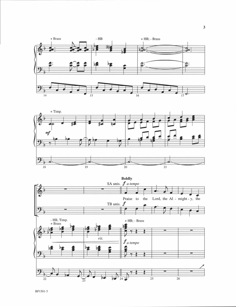 Praise to the Lord, the Almighty - Hayes 4-Part scores gallery preview page 3