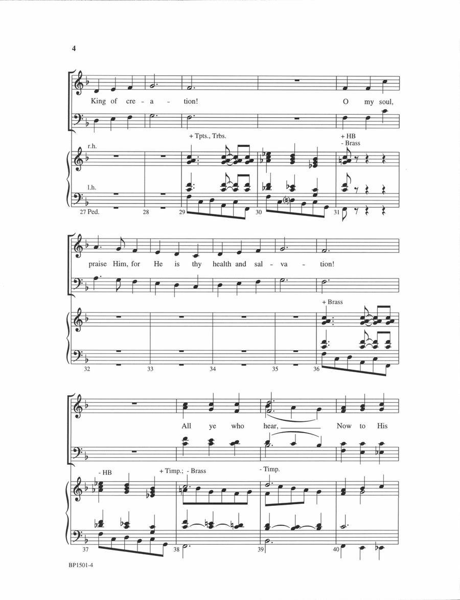 Praise to the Lord, the Almighty - Hayes 4-Part scores gallery preview page 4