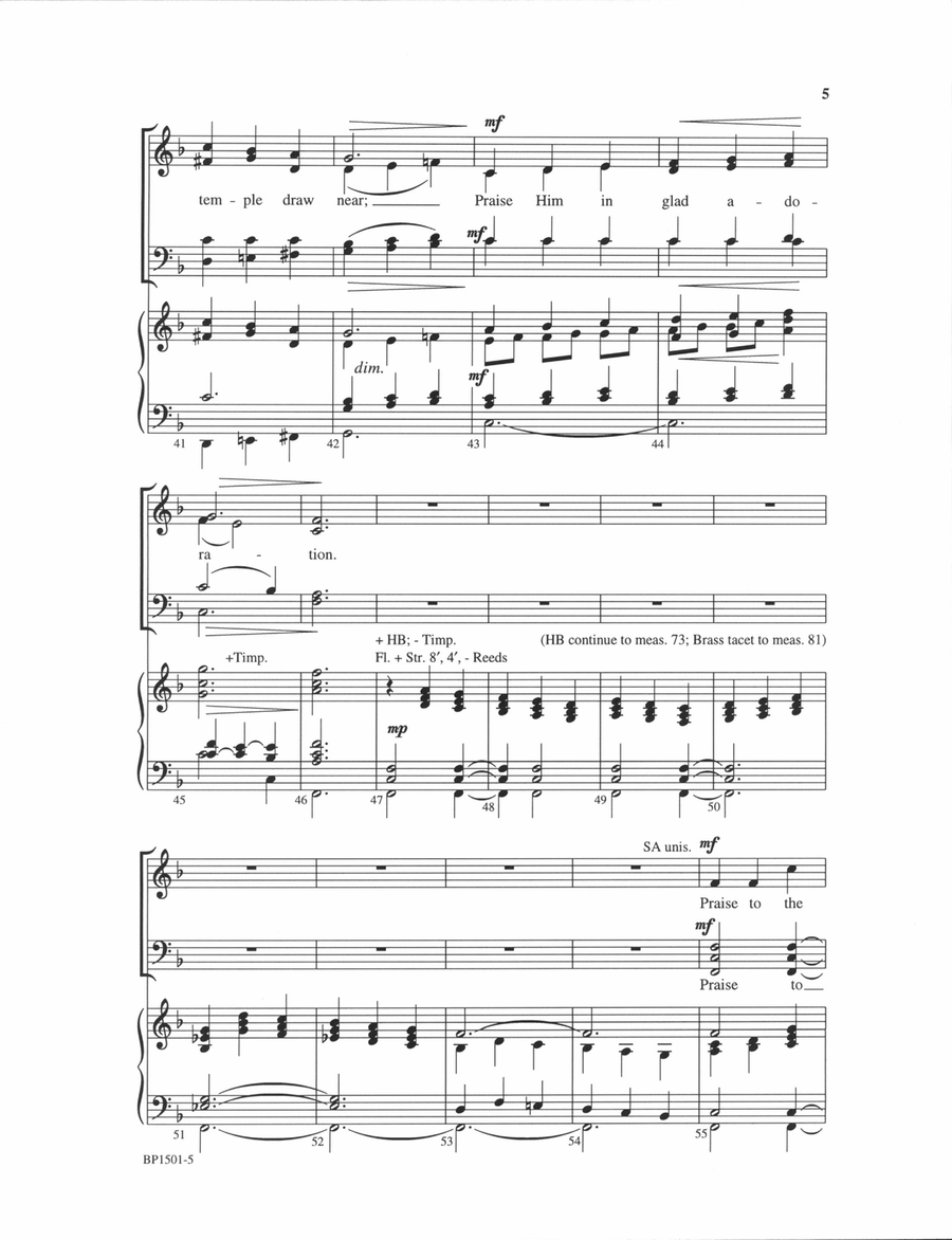 Praise to the Lord, the Almighty - Hayes 4-Part scores gallery preview page 5