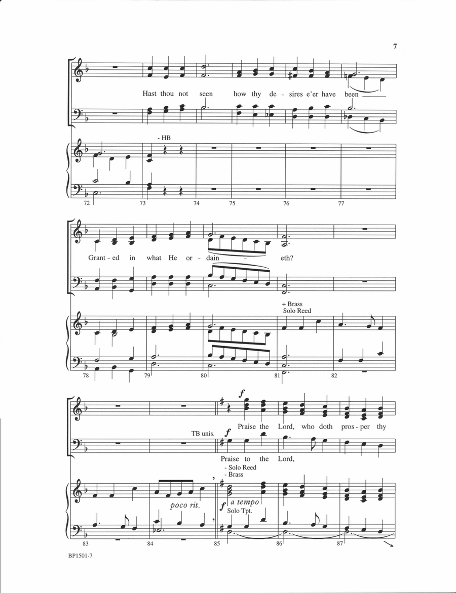Praise to the Lord, the Almighty - Hayes 4-Part scores gallery preview page 7