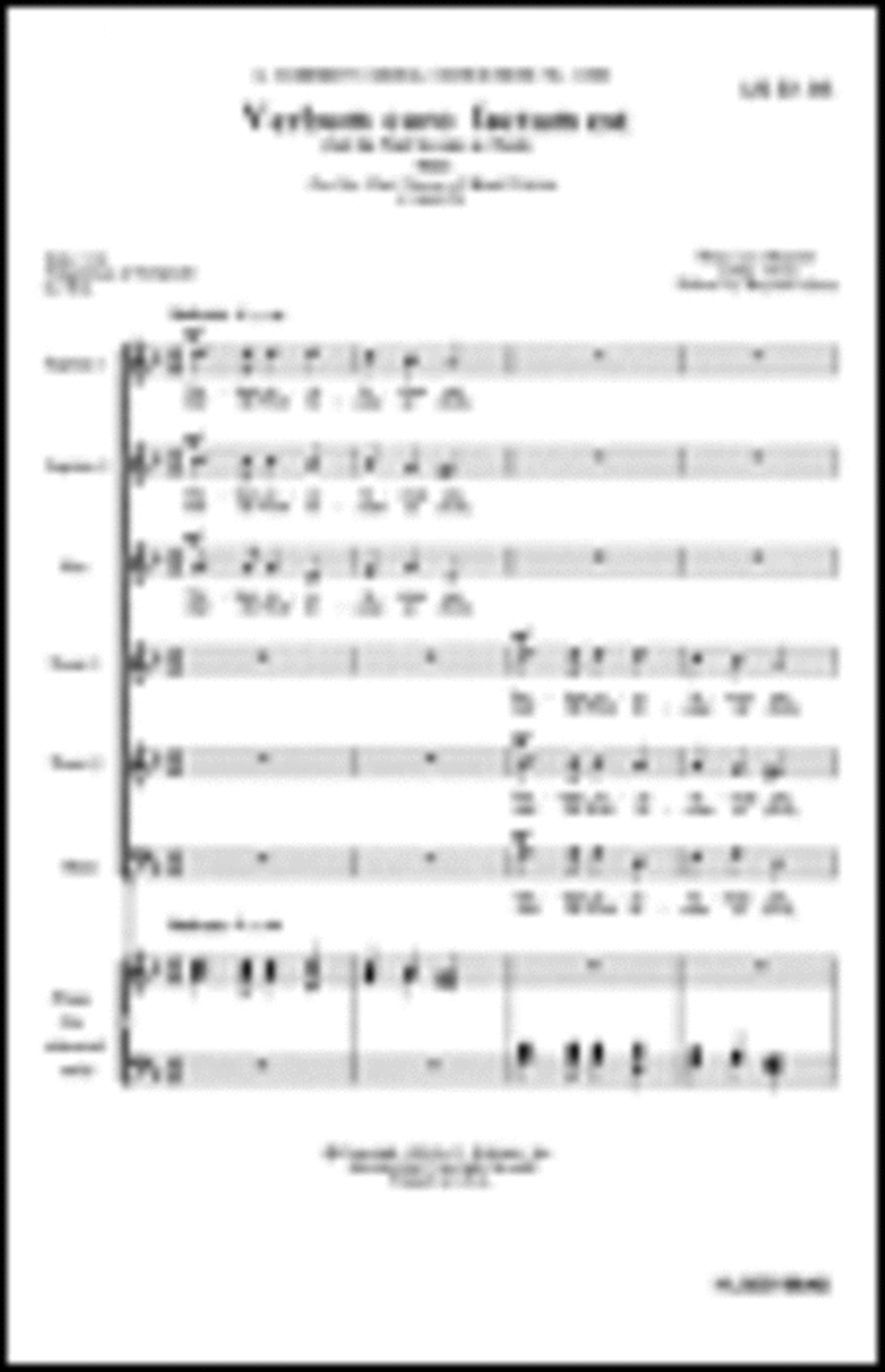 Verbum Caro Factum Est And The Word Became As Flesh A Cappella A Cappella scores gallery preview page 1