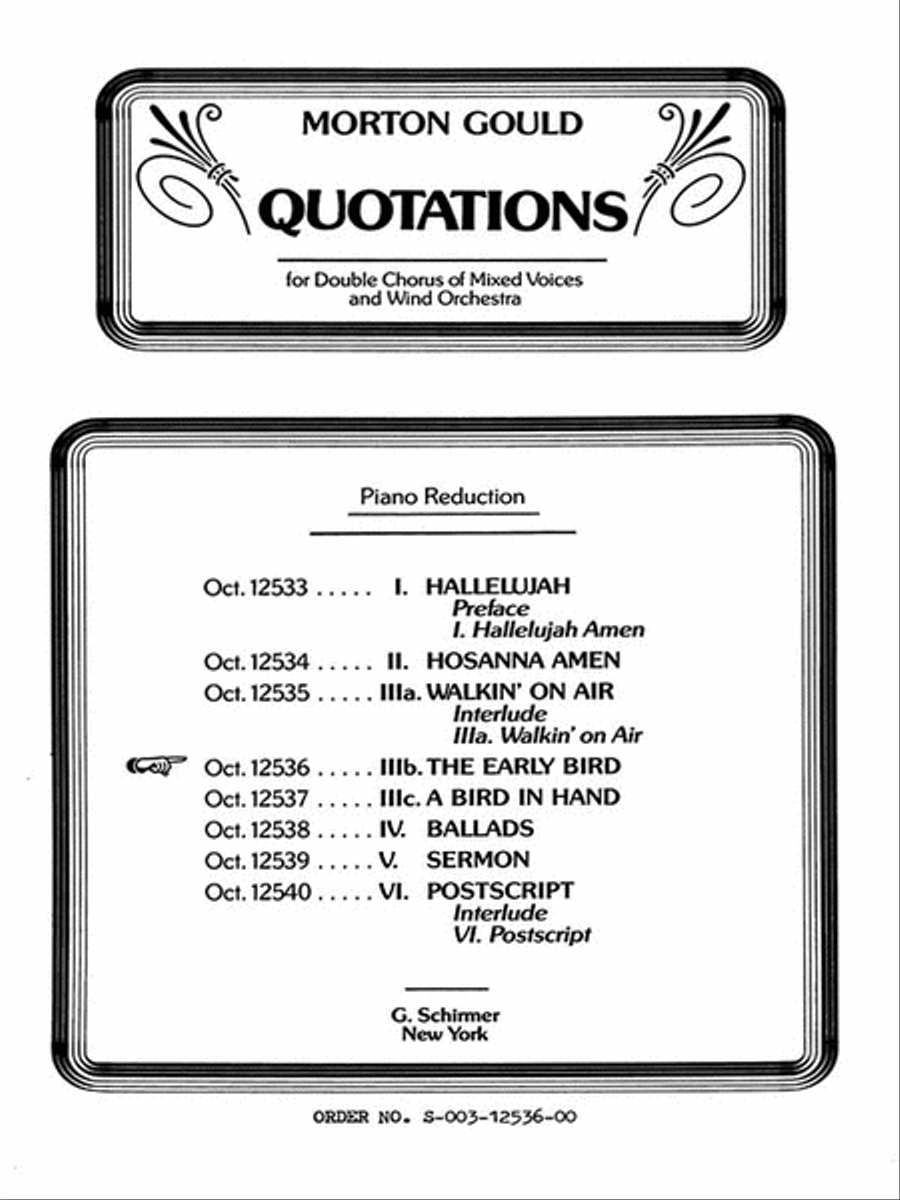 Early Bird From Quotations With Orchestra SSAATTBB scores gallery preview page 1