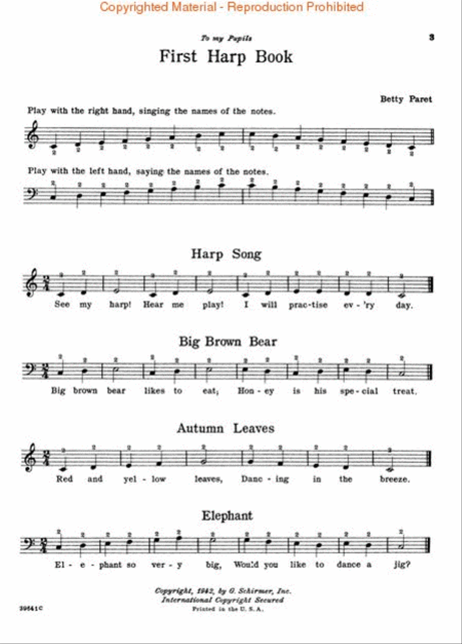 First Harp Book First Harp Book Harp scores gallery preview page 2
