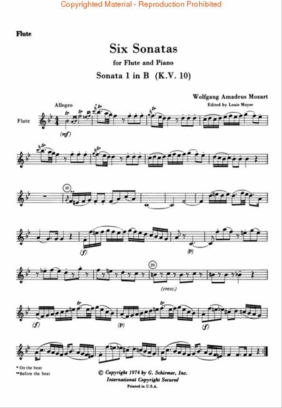 Six Sonatas, KV 10-15 Six Sonatas, KV 10-15 Flute Solo scores gallery preview page 4