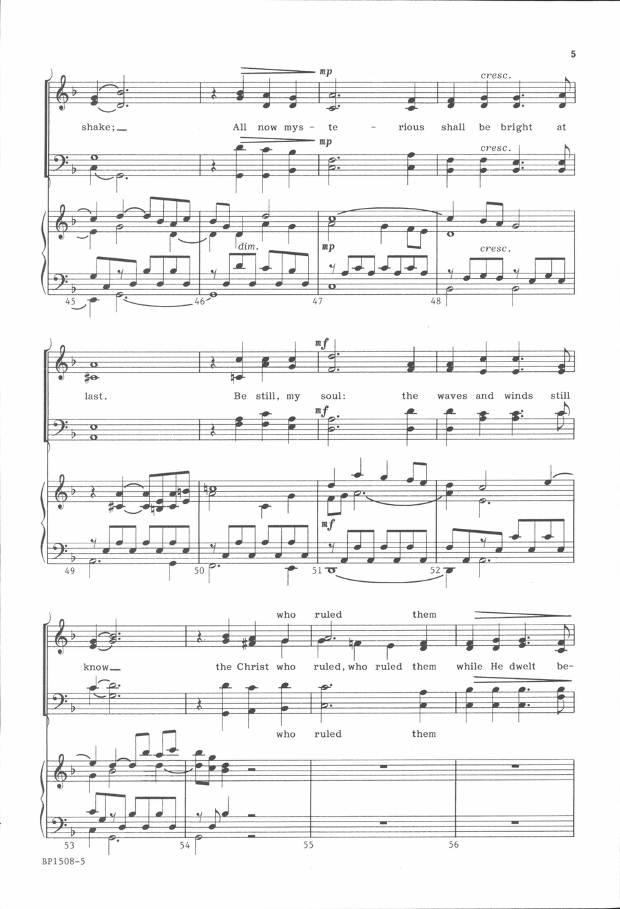 Be Still, My Soul - Courtney 4-Part scores gallery preview page 5