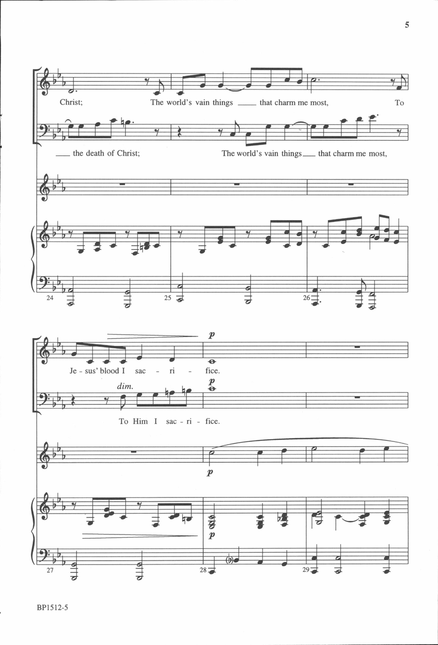When I Survey the Wondrous Cross - Ellis 4-Part scores gallery preview page 5