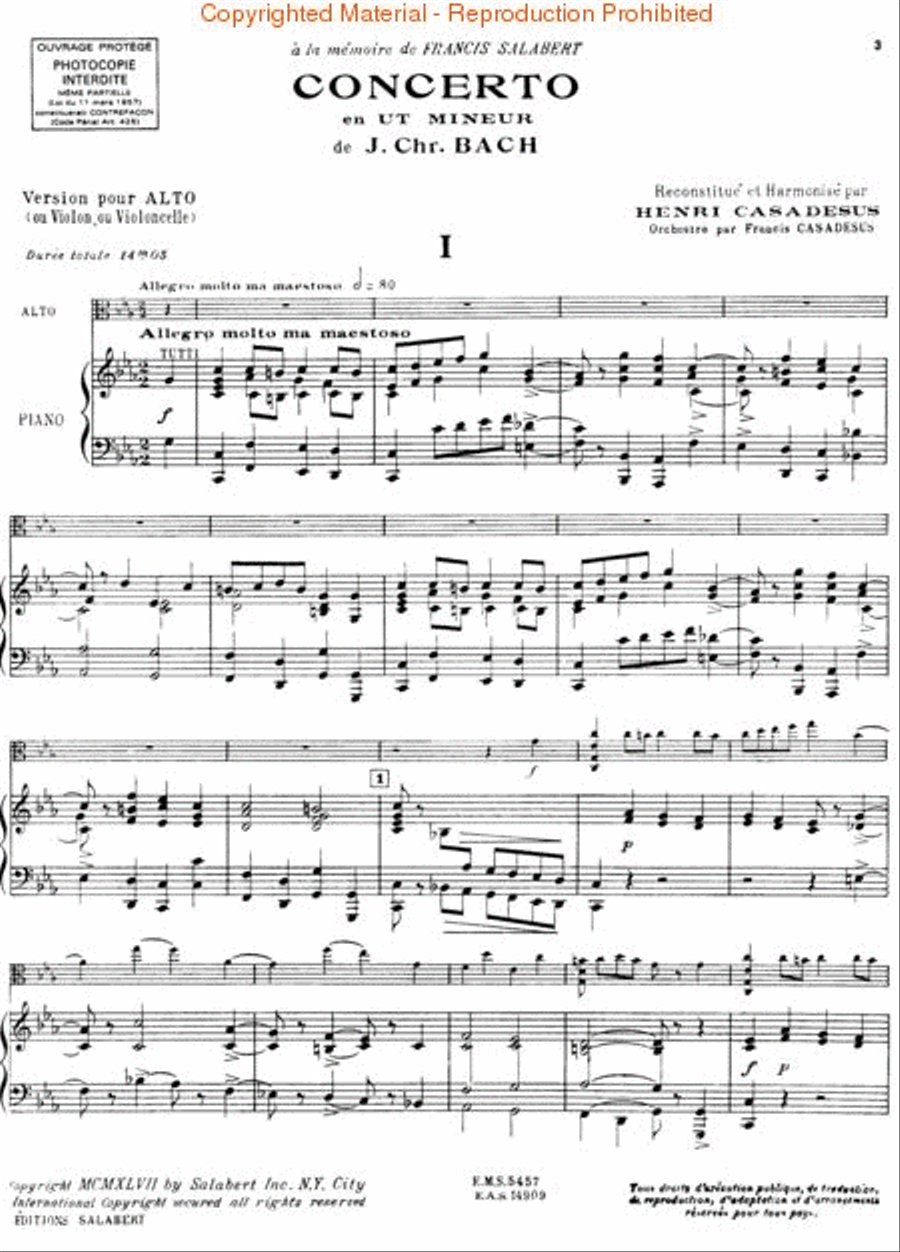 Viola Concerto In C Minor - Viola/Piano Orchestra scores gallery preview page 3