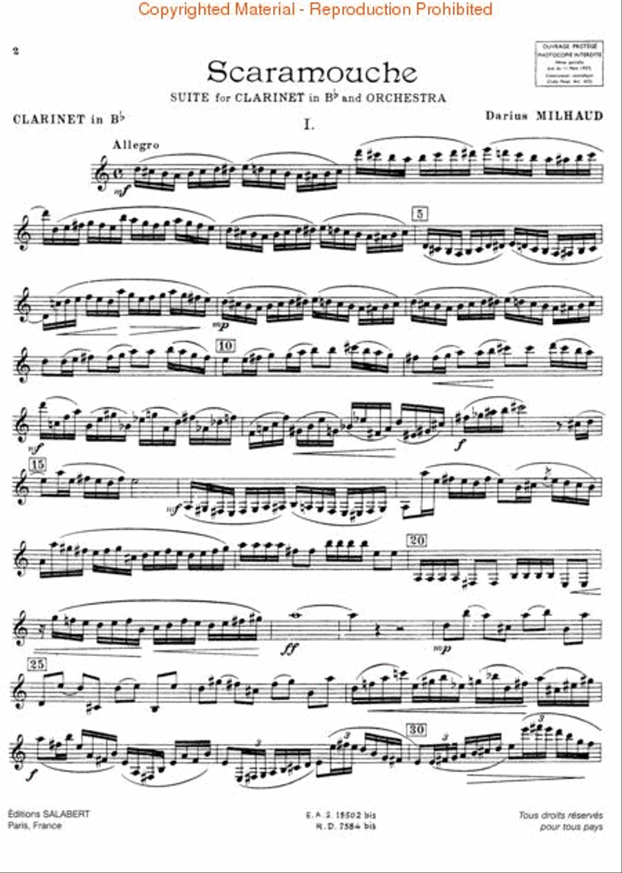 Scaramouche Clarinet Solo scores gallery preview page 2