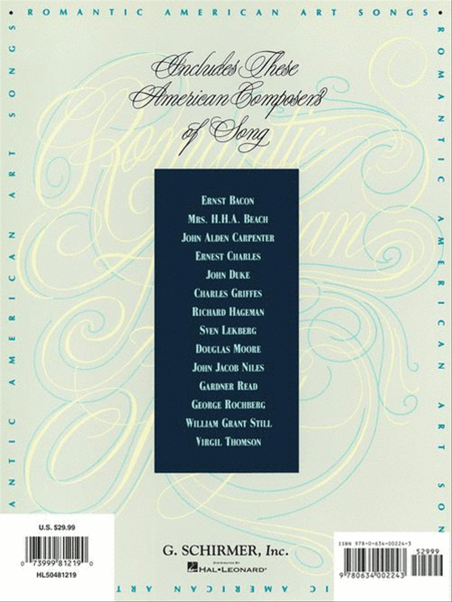 Romantic American Art Songs Voice Solo scores gallery preview page 8