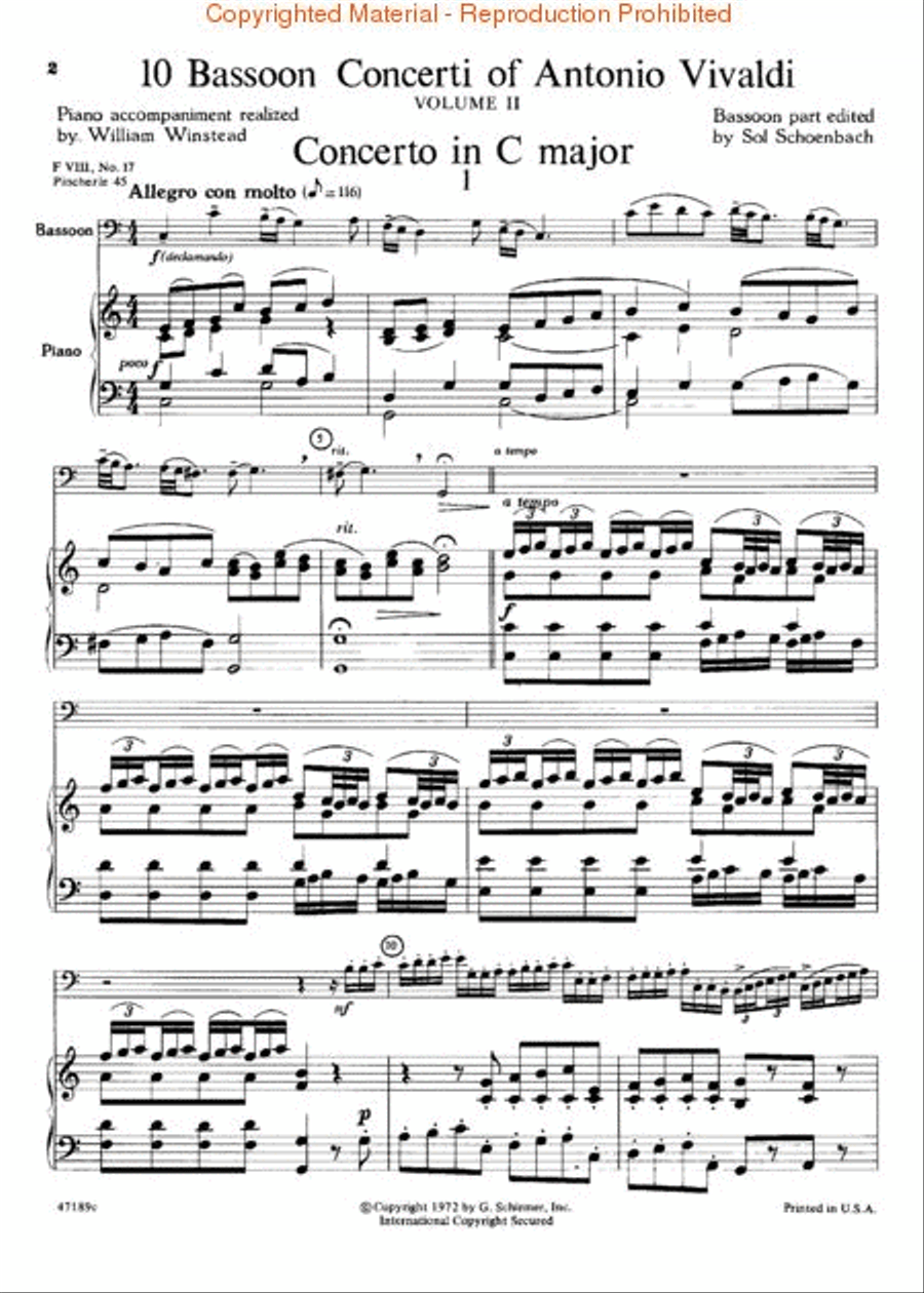 10 Bassoon Concerti, Vol. 2 Bassoon scores gallery preview page 3