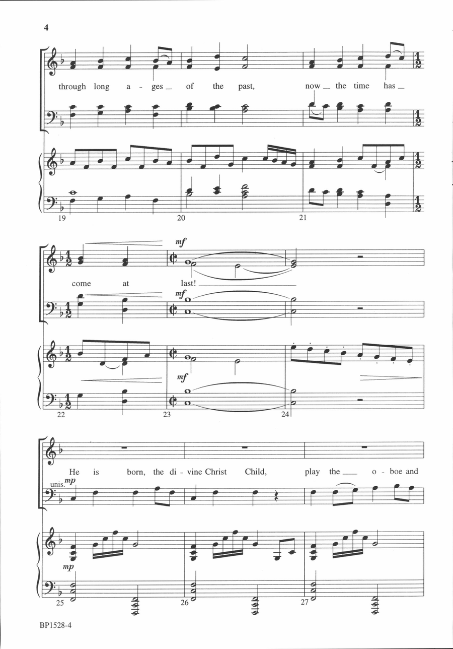 He Is Born, the Divine Christ Child 4-Part scores gallery preview page 4