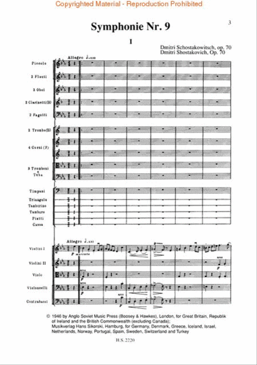 Symphony No. 9, Op. 70 Orchestra scores gallery preview page 2