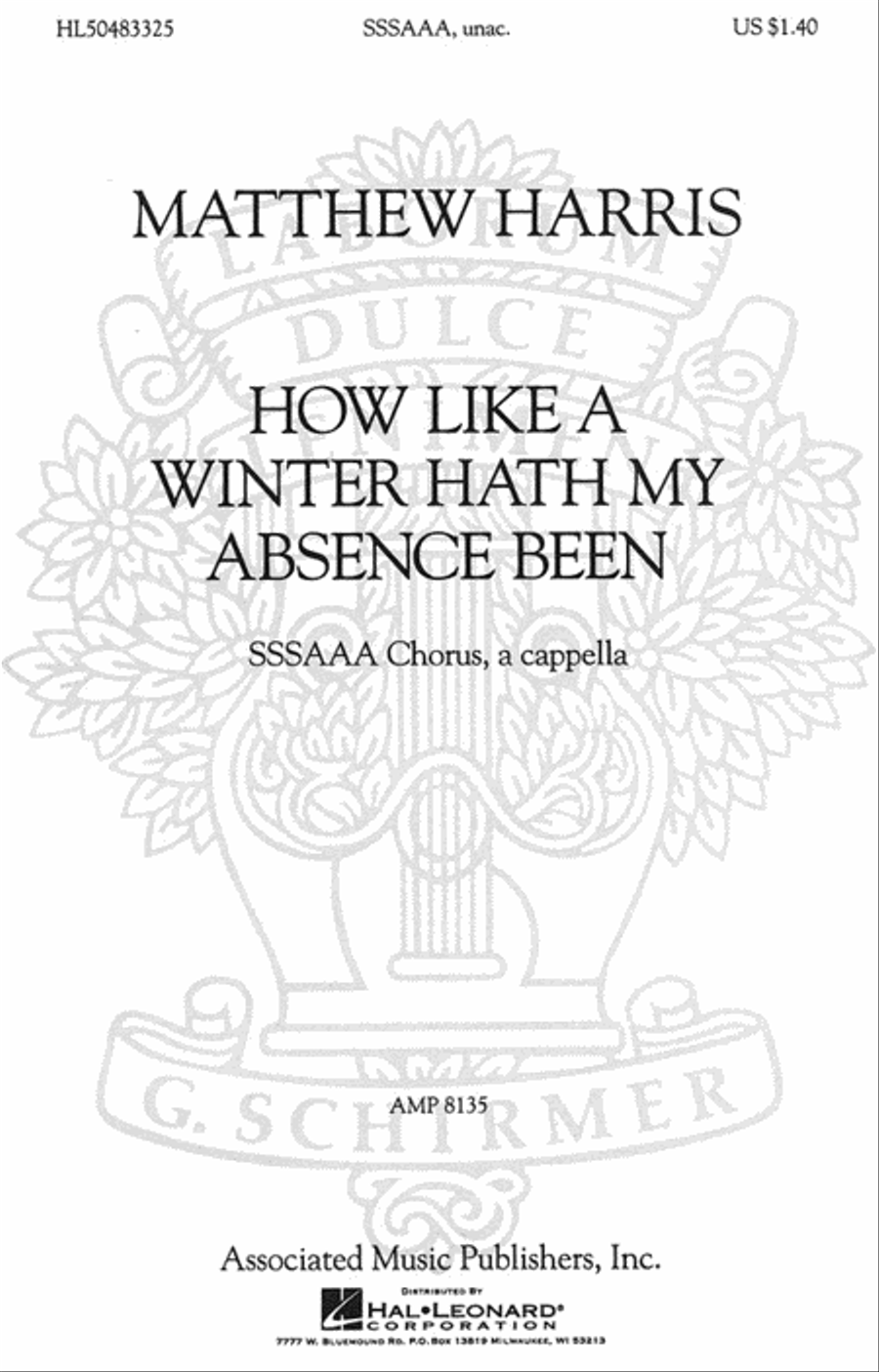 How Like a Winter Hath My Absence Been SSA scores gallery preview page 1