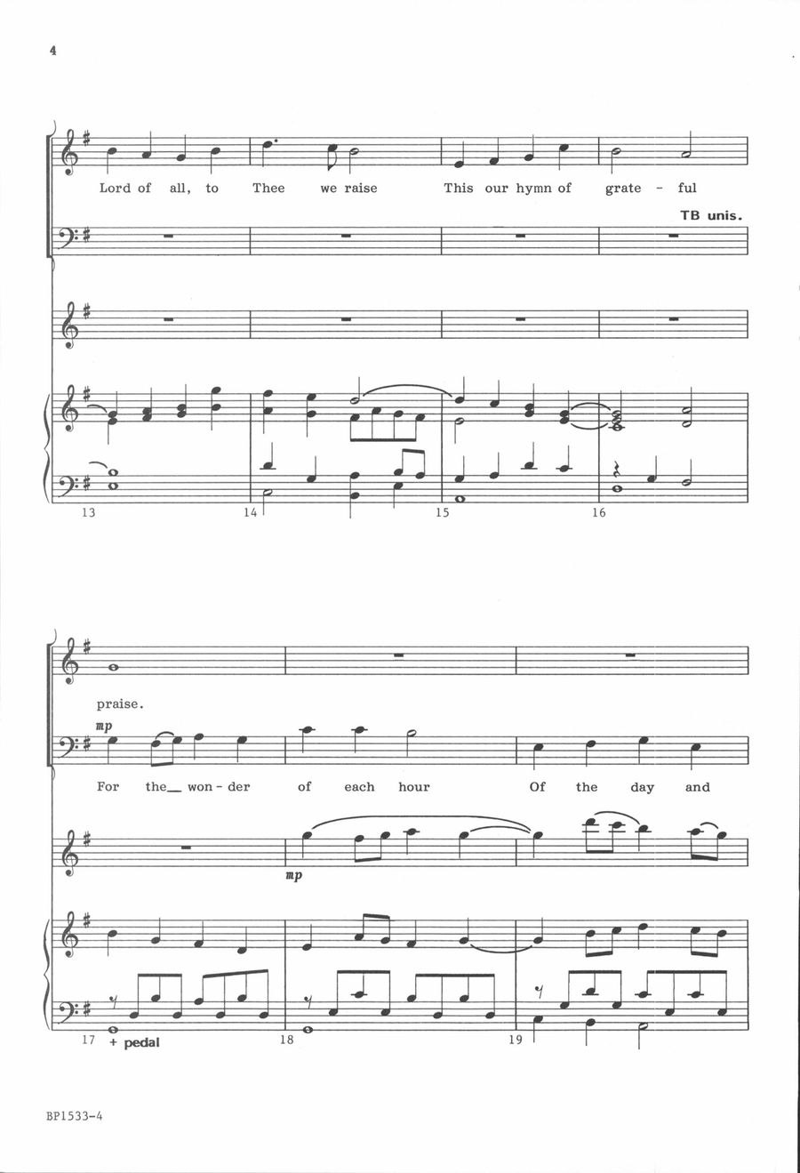 For the Beauty of the Earth - Courtney 4-Part scores gallery preview page 3