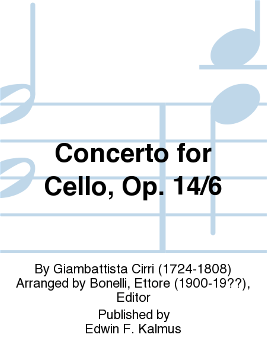 Concerto for Cello, Op. 14/6 Harpsichord scores gallery preview page 1