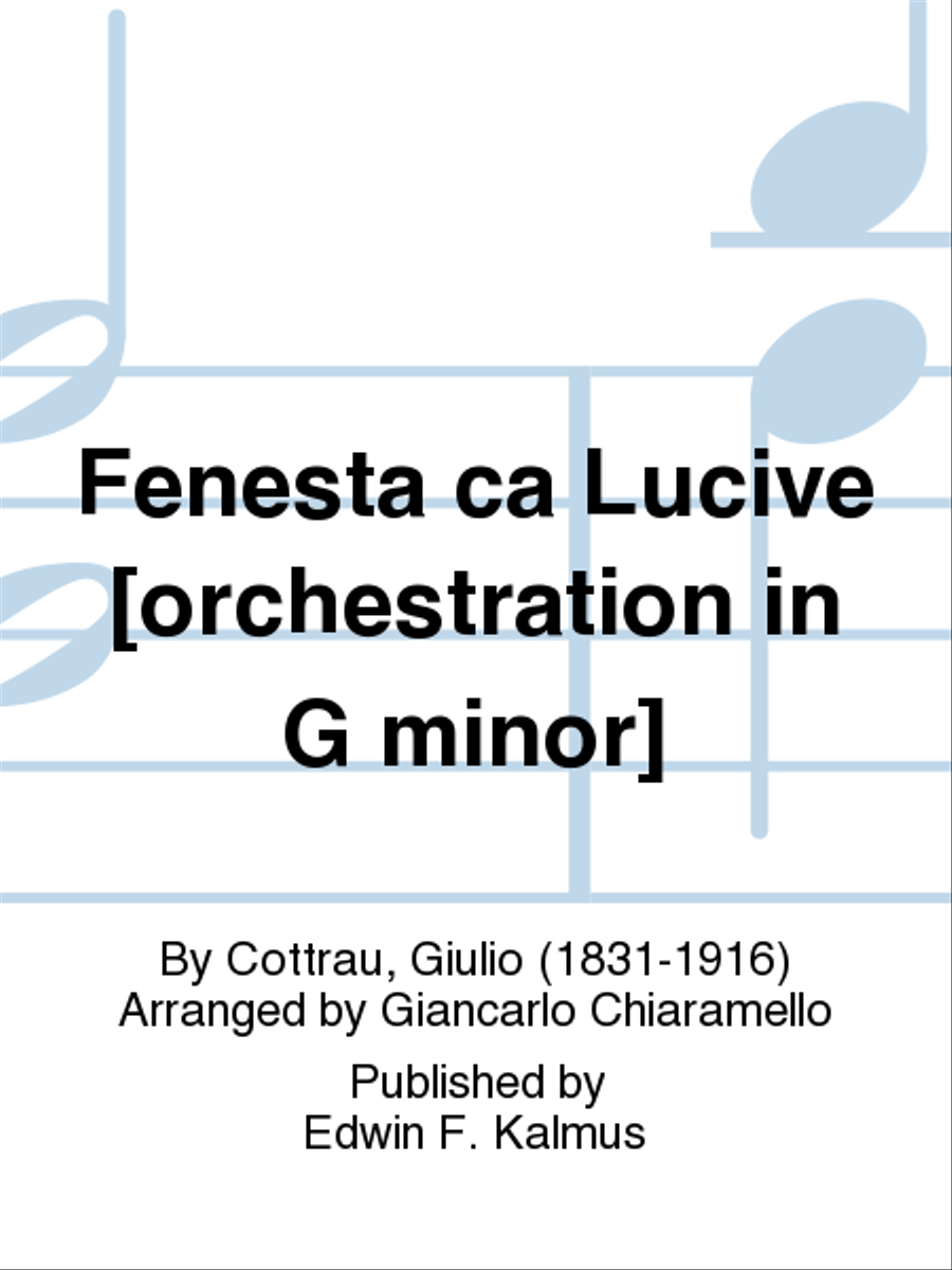 Fenesta ca Lucive [orchestration in G minor] Harp scores gallery preview page 1