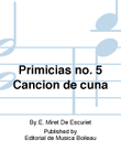 Primicias no. 5 Cancion de cuna